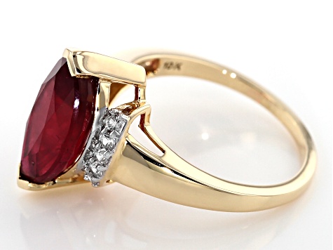 Pre-Owned Mahaleo Ruby 10k Yellow Gold Ring 3.18ctw