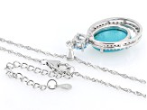 Pre-Owned Blue Sleeping Beauty Turquoise Sterling Silver Pendant With Chain .90ctw