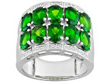 Pre-Owned Green Chrome Diopside Sterling Silver Band Ring 4.08ctw