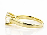 Pre-Owned White Strontium Titanate 18k Gold Over Silver Ring 2.55ct
