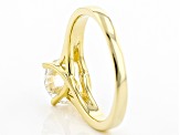 Pre-Owned White Strontium Titanate 18k Gold Over Silver Ring 2.55ct
