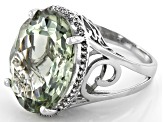 Pre-Owned Green Prasiolite Sterling Silver Ring 18.67ctw