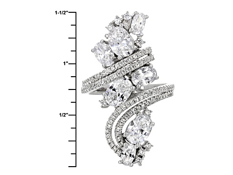 Pre-Owned White Cubic Zirconia Rhodium Over Sterling Silver Ring 7.99ctw