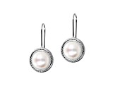 Cultured Freshwater Pearl 14K White Gold Button Earrings