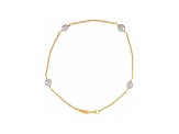14K Yellow Gold White Freshwater Pearl Children's 6 Inch Bracelet