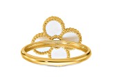 14K Yellow Gold Mother of Pearl Flower Ring