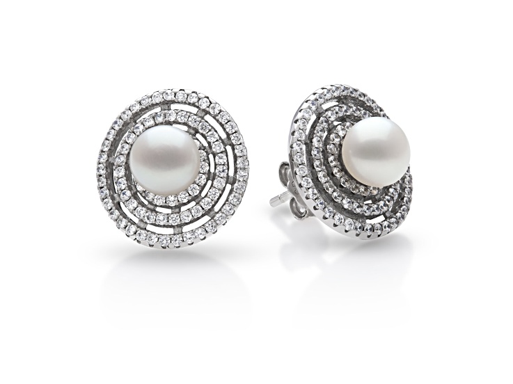 EBJ Silver Color Waterway Earrings with Zircon Stone for Women - Runcorn