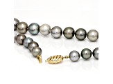 Multicolor Pastel Tahitian Cultured Pearl 14k Yellow Gold 18 Inch Strand Necklace