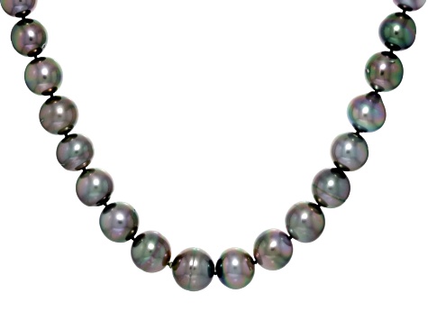 Aubergine Tahitian Cultured Pearl 14k Yellow Gold 20 Inch Strand Necklace