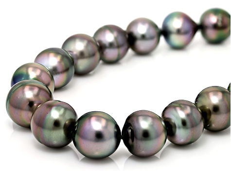 Aubergine Tahitian Cultured Pearl 14k Yellow Gold 20 Inch Strand Necklace