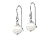 Rhodium Over Sterling Silver 7-8mm White Freshwater Cultured Pearl Earring/Necklace Set
