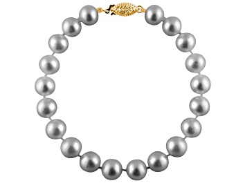 Picture of 14k Yellow Gold 5-6mm Gray Freshwater Pearl Bracelet