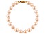 14k Yellow Gold 5-6mm Pink Freshwater Pearl Bracelet