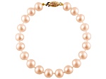 14k Yellow Gold 5-6mm Pink Freshwater Pearl Bracelet