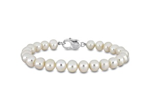 Freshwater Cultured Pearl Sterling Silver Unisex Bracelet