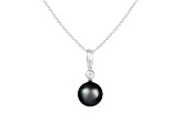 Cultured Tahitian Pearl 10mm Diamond Pendant in 14k White Gold