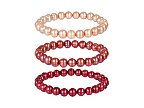 Cultured Freshwater Pearl Set of 3 Stretch Pearl