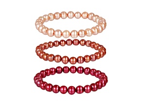 Cultured Freshwater Pearl Set of 3 Stretch Pearl