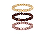 Cultured Freshwater Pearl Set of 3 Stretch Pearl