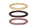Cultured Freshwater Pearl Set of 3 Stretch Pearl