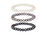 Cultured Freshwater Pearl Set of 3 Stretch Pearl