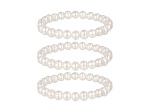 Cultured Freshwater Pearl Set of 3 Stretch Pearl