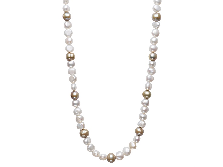 White And Pistachio Cultured Freshwater Pearl 32" Endless Strand Necklace