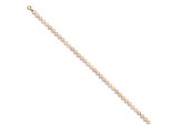 14k Yellow Gold 4-5mm Pink Near Round Freshwater Cultured Pearl Bracelet