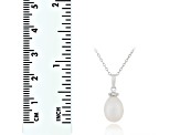 9-10mm White Cultured Freshwater Pearl Sterling Silver Pendant W/Chain