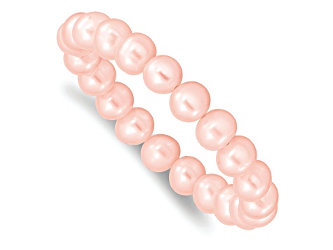 5-6mm Pink Freshwater Cultured Pearl Children's Stretch Bracelet
