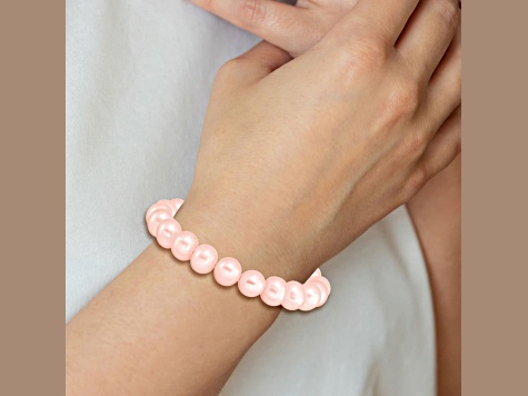 5-6mm Pink Freshwater Cultured Pearl Children's Stretch Bracelet