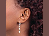 Rhodium Over 14K White Gold 4-6mm Near Round White Freshwater Cultured Pearl Dangle Earrings