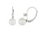 14k White Gold Leverback Earring with 7mm Akoya Pearl and .10CT DTW
