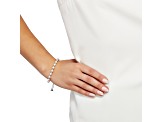 6-6.5mm Round White Freshwater Pearl and Sterling Silver Beads Bolo Bracelet