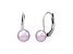 5.5-6mm Button Violet Freshwater Pearl Sterling Silver Leverback Earrings