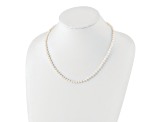 Rhodium Over Sterling Silver 4-5mm White Freshwater Cultured Pearl Necklace