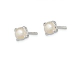 Sterling Silver Polished Freshwater Cultured Pearl Post Earrings