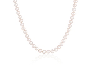 7-8mm White Cultured Freshwater Pearl endless Necklace