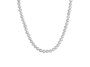 7-8mm Grey Cultured Freshwater Pearl endless Necklace