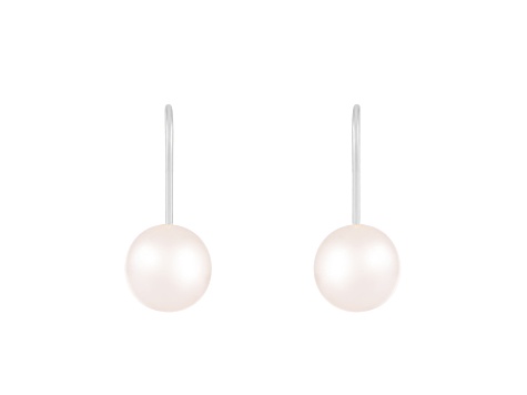 14k White Gold Leverback 6-7mm Freshwater Pearl Earrings