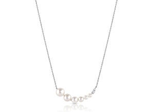 14K White Gold Baby Akoya Pearl Necklace