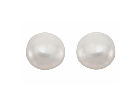 14K Yellow Gold 3.25mm Button Freshwater Pearl Youth Solitaire Stud Earrings