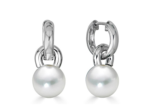 14KW Interchangeable 10mm Cultured Pearl Earrings