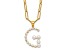 Gold Tone Sterling Silver 3-5.5mm Freshwater Cultured Pearl LETTER G 18-inch Necklace