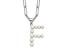 Rhodium Over Sterling Silver 3-5.5mm Freshwater Cultured Pearl LETTER F 18-inch Necklace