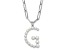 Rhodium Over Sterling Silver 3-5.5mm Freshwater Cultured Pearl LETTER G 18-inch Necklace
