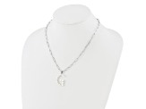 Rhodium Over Sterling Silver 3-5.5mm Freshwater Cultured Pearl LETTER G 18-inch Necklace