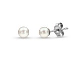 14KWG AKOYA CULTURED PEARL  STUD EARRINGS 3-3.5MM