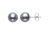 Platinum Cultured Freshwater Pearl Rhodium Over Sterling Silver Earrings