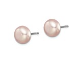 Rhodium Over Sterling Silver 7 Pairs 8-9mm Freshwater Cultured Pearl Stud Ear Set